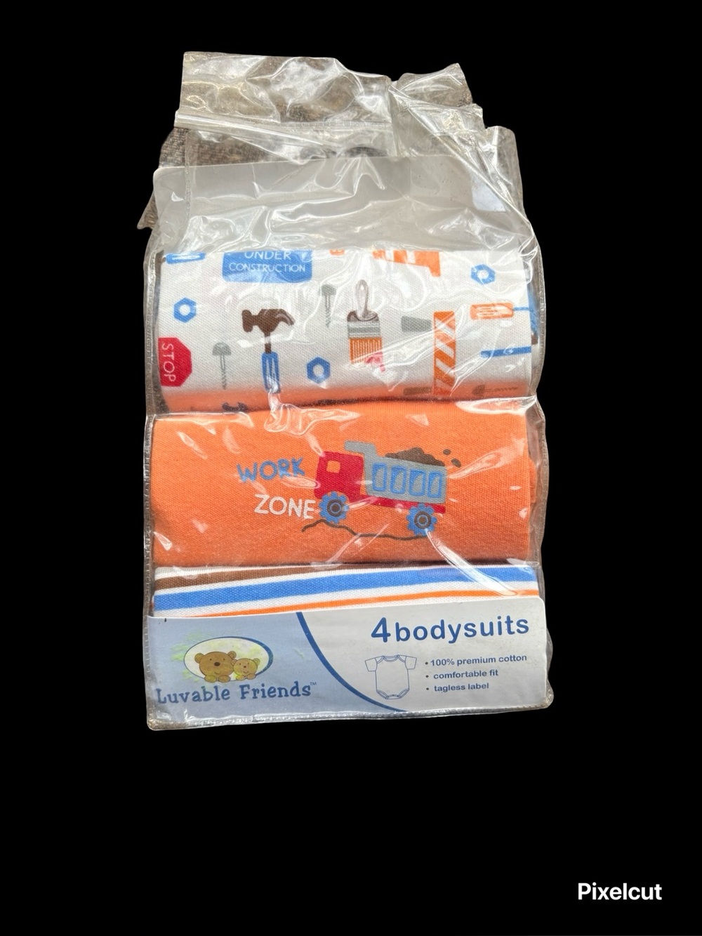Luvable Friends White & Blue Baby Bodysuits Pack - 3-Pack